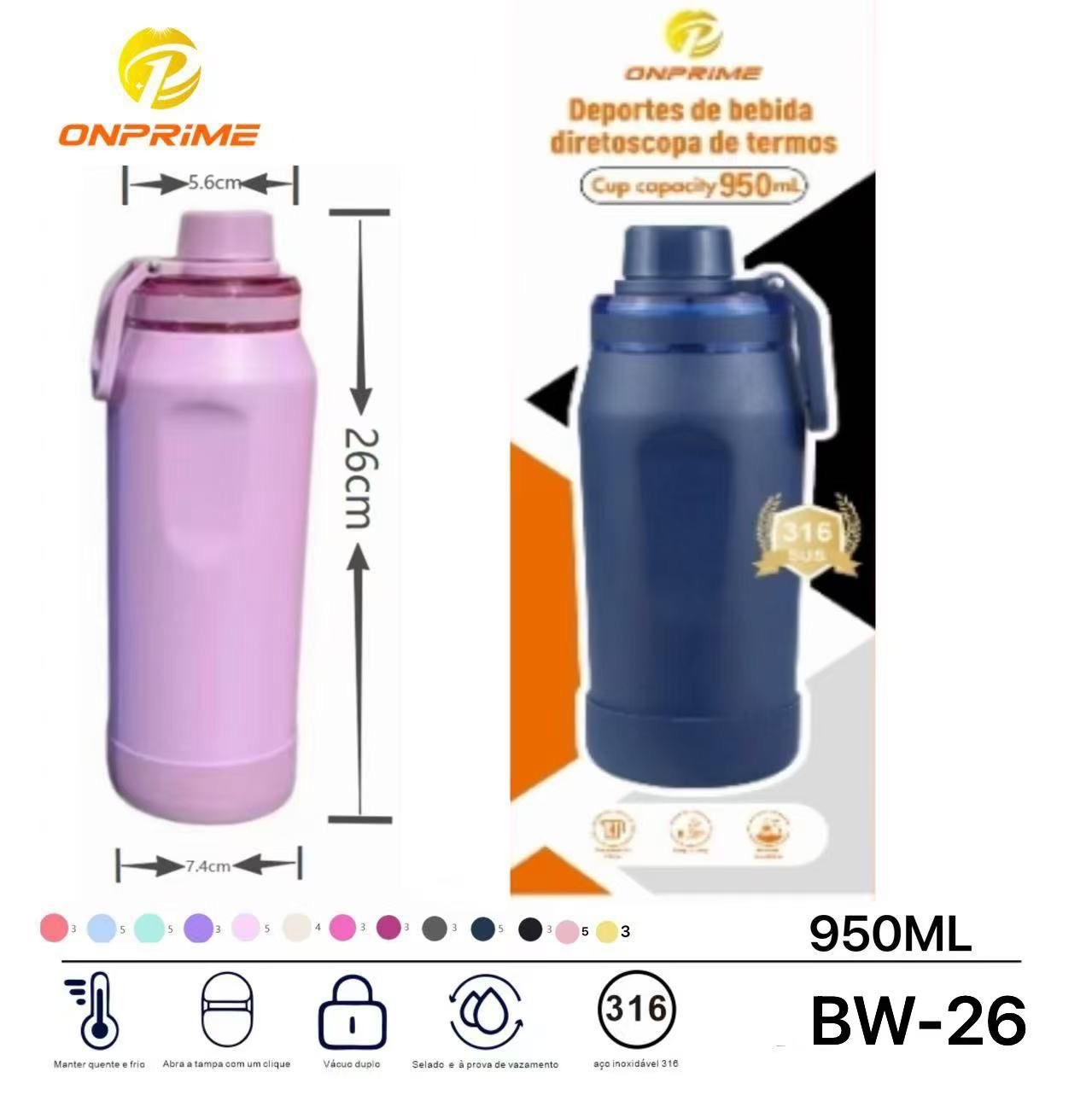 Garrafa térmica 950ml Bw-26