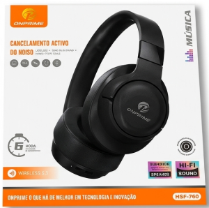 Headset Sem Fios ONPRIME HSF-760 – Som de Alta Qualidade e Design Ergonómico