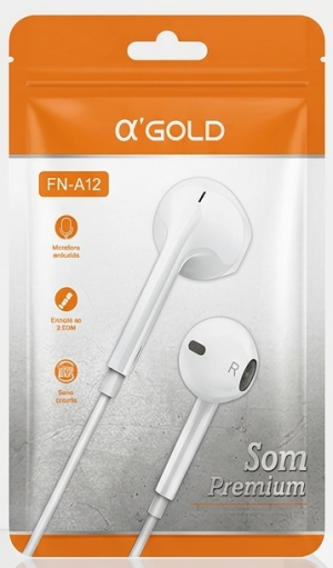 Fone de Ouvido α'GOLD Som Premium FN-A12 – Entrada P2 3.5mm