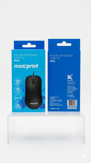 Mouse OfficeEasy Com Fio Maxprint – Simplicidade e Ergonomia para o Dia a Dia