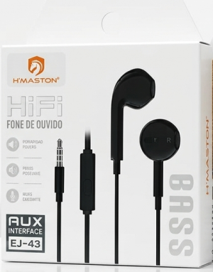 Fone de Ouvido com Fio H’MASTON HiFi Modelo EJ-43