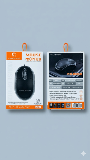 Mouse Óptico Sem Fios H'MASTON ME01 – Precisão e Conforto para o Seu Dia a Dia