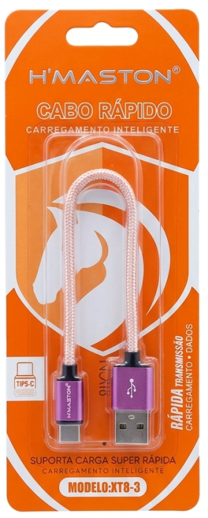Cabo Rápido H'Maston XT8-3 – USB para USB-C – 4.8A de Alta Performance