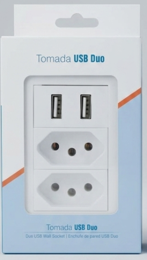 Tomada de Parede com Duas Portas USB e Duas Tomadas AC Bivolt – Praticidade e Tecnologia em sua Casa