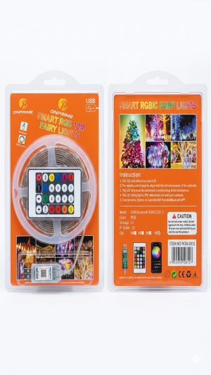 Fita de LED Smart RGBIC Fairy Lights Onprime – 10 Metros (Bluetooth + App)