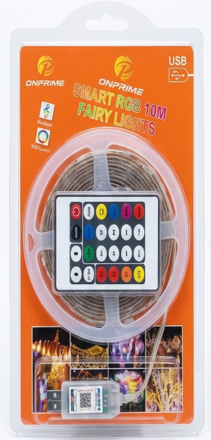 Fita de LED Smart RGBIC Fairy Lights Onprime – 10 Metros (Bluetooth + App)