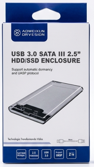 Case Gaveta para HD/SSD 2.5” SATA III – USB 3.0 High Speed