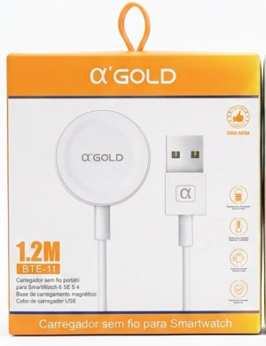 Carregador Magnético para Smartwatch A'Gold BTE-11 – Carregamento Eficiente e Seguro