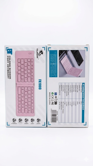 Teclado Dobrável Bluetooth Yelandar FK1000 – Ultra Fino, Recarregável e Portátil para Tablet e Smartphone