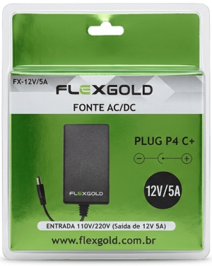 Fonte de Alimentação AC/DC Flexgold – Alta Eficiência 12V 5A