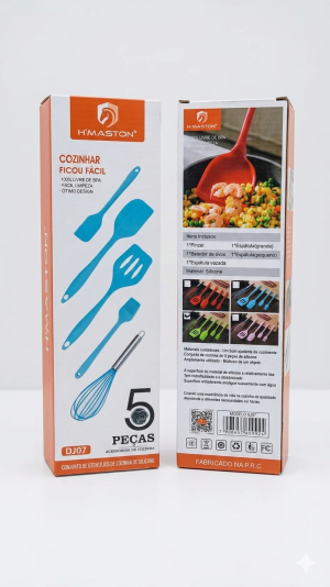 Conjunto de Utensílios de Cozinha de Silicone H'MASTON – Praticidade e Cuidado para suas Panelas