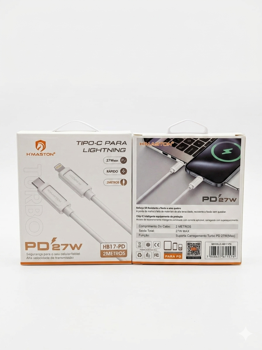 Cabo Turbo H'Maston HB17-PD | 27W Ultra Fast Charge (2 Metros) - Imagem 2