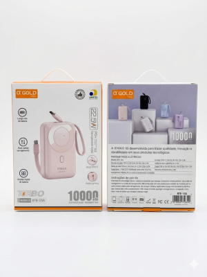 Power Bank α'GOLD PRO BTE-15A 10000mAh: Potência Turbo e Mobilidade Total!