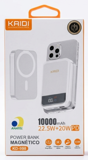 Power Bank Magnético KAIDI KD-998 10000mAh: Liberdade e Potência na Palma da Sua Mão!