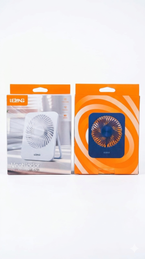 Mini Ventilador de Mesa Lelong LE-5731 USB Recarregável – 4 Velocidades e Silencioso