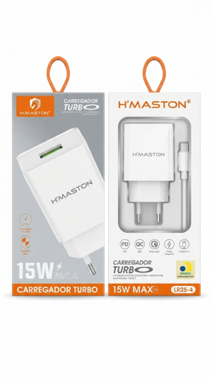 Carregador de Parede Turbo H'Maston 15W LR25-4 (SEM O CABO, SÓ A CAIXINHA)