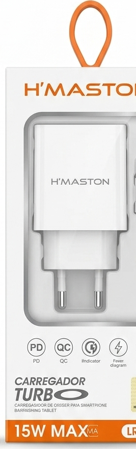 Carregador de Parede Turbo H'Maston 15W LR25-4 (SEM O CABO, SÓ A CAIXINHA)