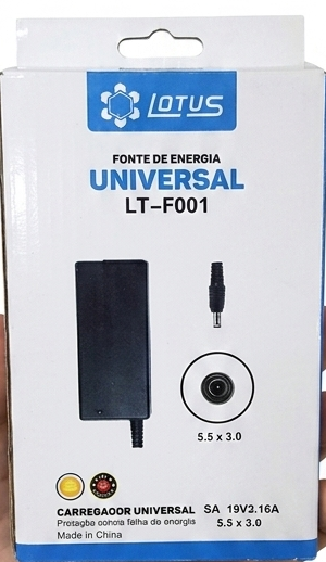 Fonte de Energia Universal Lotus LT-F001 – 19V 3.16A para Notebook