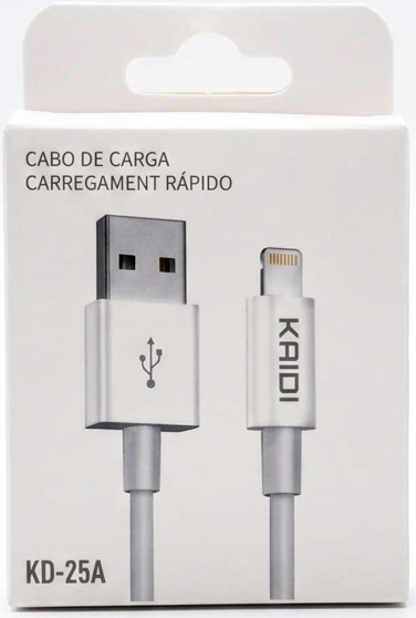 Cabo de Carga Kaidi KD-25A | USB para Lightning (1 Metro)