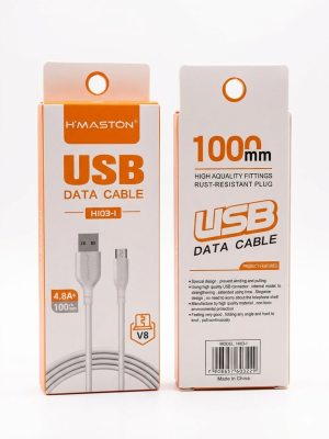 Cabo de Dados e Carga H'Maston HI03-I – Micro-USB (V8) – 4.8A – 1 Metro