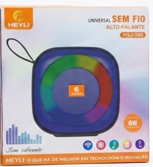 Caixa de Som Bluetooth HEYLI HSJ-100: Som Vibrante e Estilo Onde Você Estiver!
