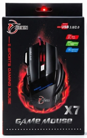Mouse Gamer E-Sports Jiexin X7 - 6000 DPI com LED RGB e 7 Botões Programáveis