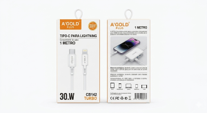 Cabo Turbo A'GOLD Plus CB142 | 30W USB-C para Lightning (1 Metro)