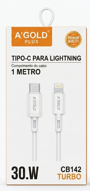 Cabo Turbo A'GOLD Plus CB142 | 30W USB-C para Lightning (1 Metro)