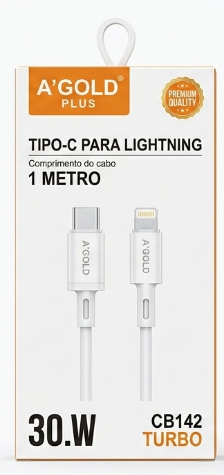 Cabo Turbo A'GOLD Plus CB142 | 30W USB-C para Lightning (1 Metro)