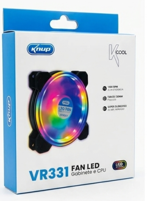 Cooler Fan LED Knup VR331 120mm RGB – Silencioso e Alta Performance