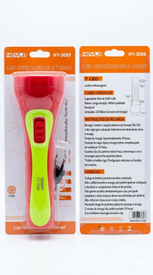 Lanterna LED Recarregável 7 LEDs HY-3689 – HEYLD