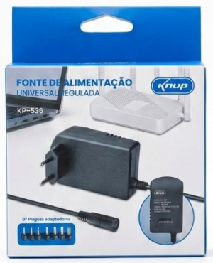 Fonte de Alimentação Universal Knup 30W – Regulável com 7 Plugues
