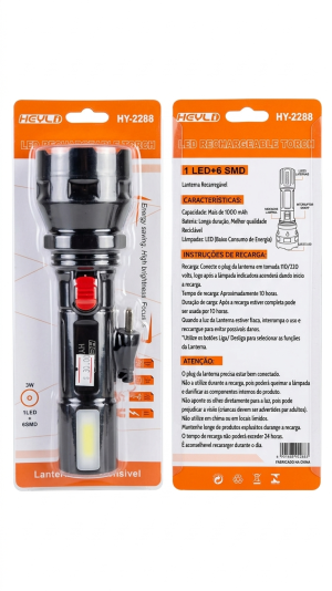 Lanterna LED Recarregável 2 em 1 HY-2288 – HEYLI