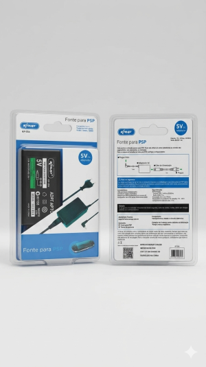 Fonte para PSP Knup (Modelo KP-554) – Energia Estável e Segura para o seu Console
