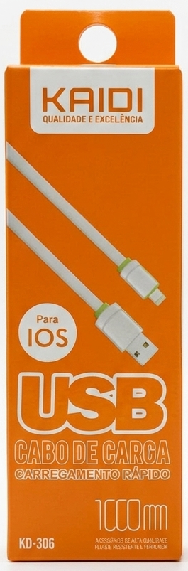 Cabo de Carga Rápida Kaidi KD-306 | USB para Lightning (1 Metro)