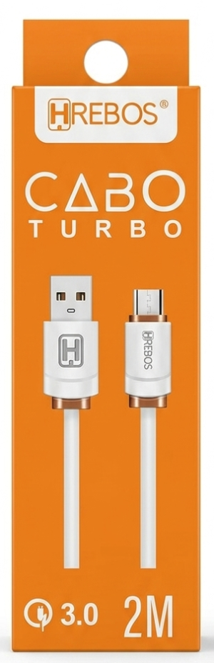 Cabo Turbo Hrebos HS-127 – USB para USB-C – 2 Metros de Comprimento
