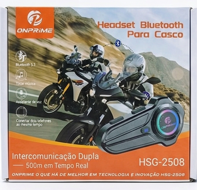 Intercomunicador e Headset Bluetooth para Capacete ONPRIME HSG-2508