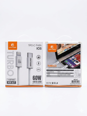 Cabo de Carga Ultra Turbo Onprime HX-67 | 60W USB-C para Lightning (1 Metro)