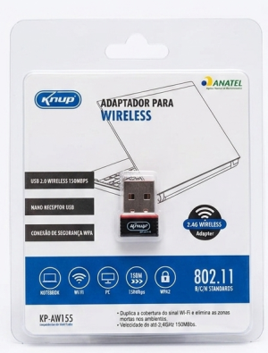 Adaptador USB Nano Wireless 150Mbps – Knup KP-AW155