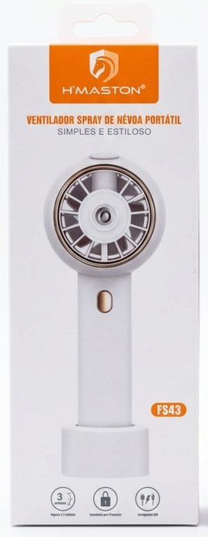Ventilador Portátil com Spray de Névoa H'Maston FS43 – USB – 3 Velocidades