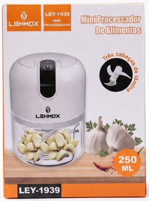 Mini Processador de Alimentos Elétrico Lehmox 250ml – Praticidade ao Toque de um Botão
