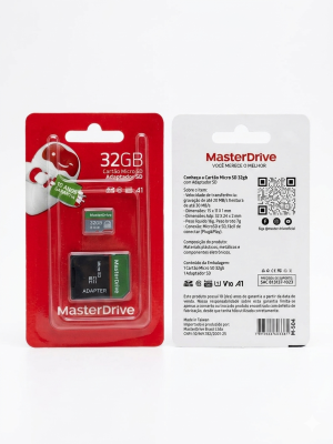 Cartão de Memória Micro SD MasterDrive 32GB com Adaptador SD (M-504)