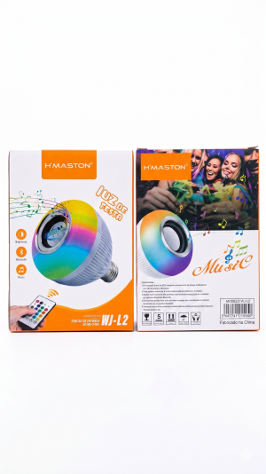 Lâmpada LED Inteligente Music WJ-L2 – Som e Iluminação RGB com Bluetooth
