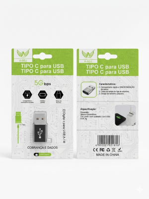 Adaptador USB-A para USB Tipo C (OTG) – 5Gbps – A-60U