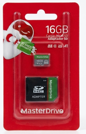 Cartão de Memória Micro SD 16GB MasterDrive com Adaptador SD – Linha Premium (M-503)
