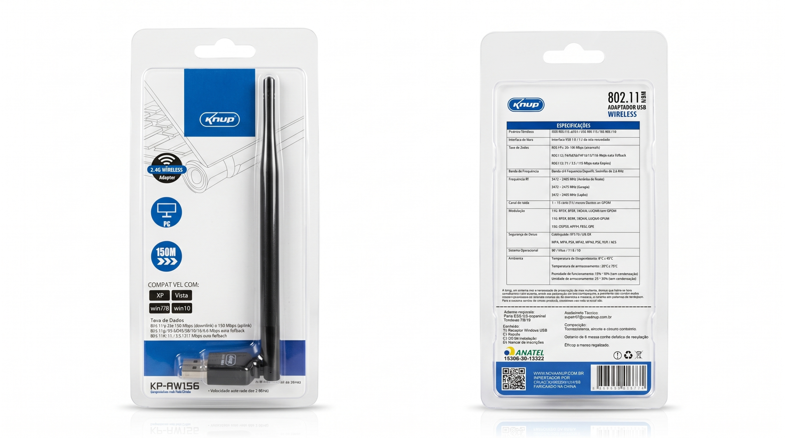 Adaptador Wi-Fi USB Knup KP-AW156 - 150Mbps com Antena de Alto Ganho - Imagem 2