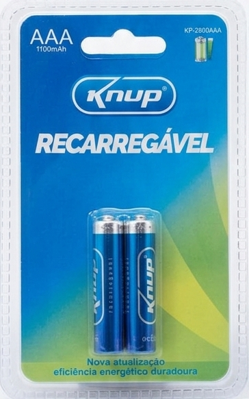 Pilhas Recarregáveis Knup AAA (Palito) – 1100mAh – Pack com 2 Unidades