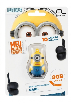 Pen Drive Minions Carl – 8GB – Multilaser (Linha Tribe)