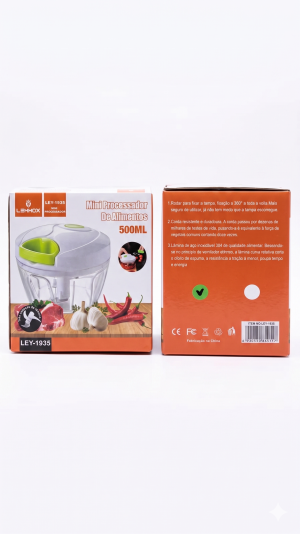 Mini Processador de Alimentos Manual Lehmox 500ml – Praticidade e Rapidez na sua Cozinha
