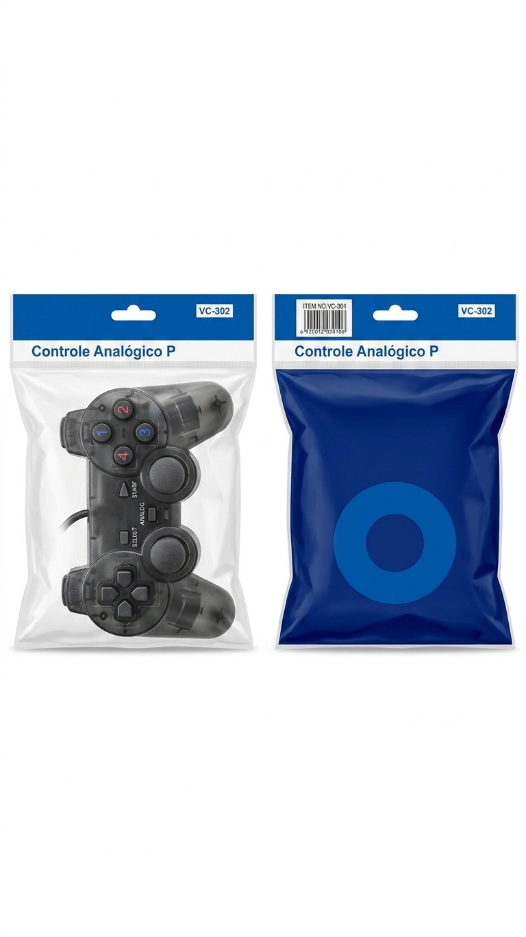 Controle Analógico P – Dual Shock – Edição Black Transparente (VC-302) - Imagem 2
